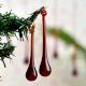 Amber Glass Chandelier Drop Ornaments - Christmas Tree Ornaments - Set of 20
